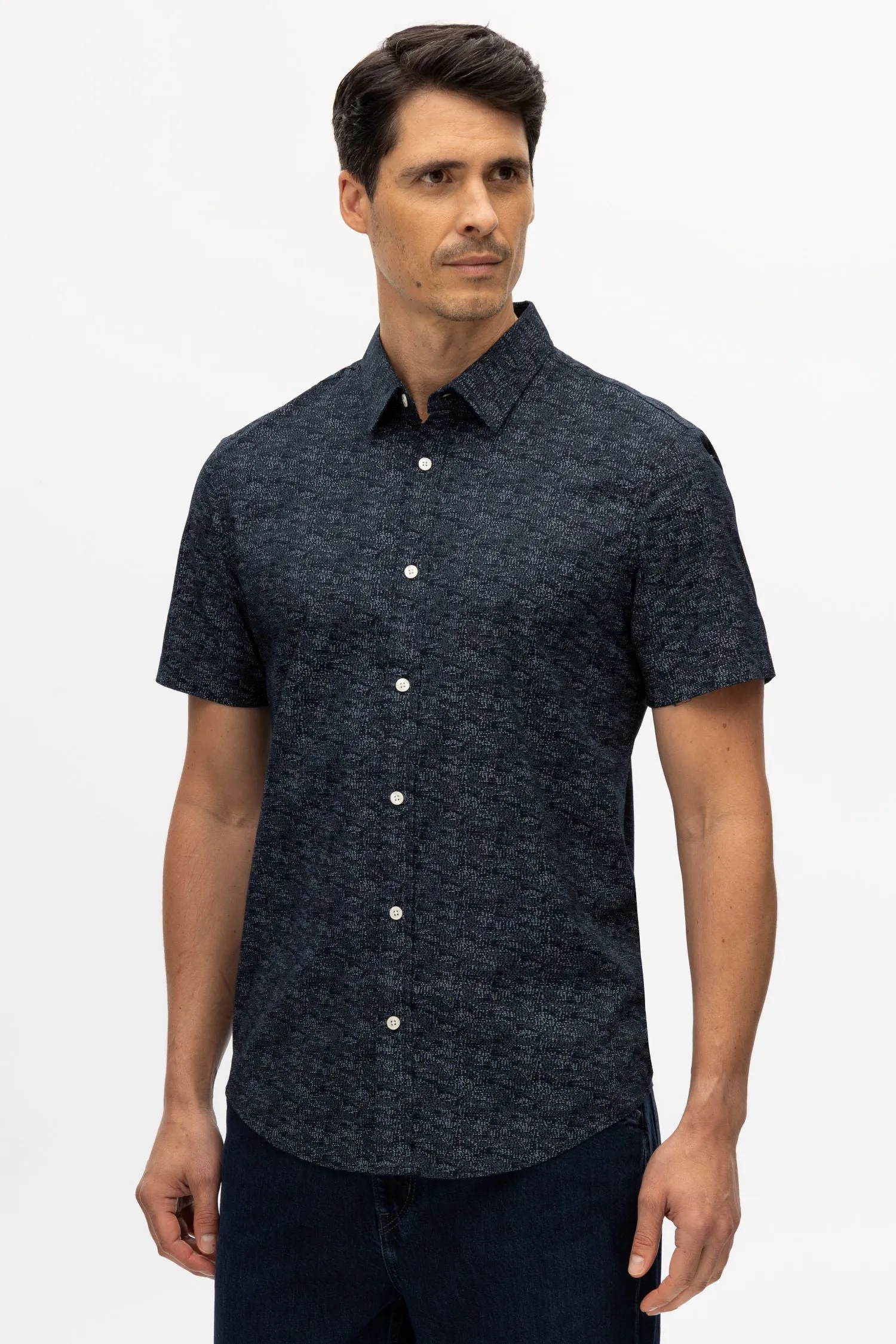 Andrew Navy Abstract Shirt