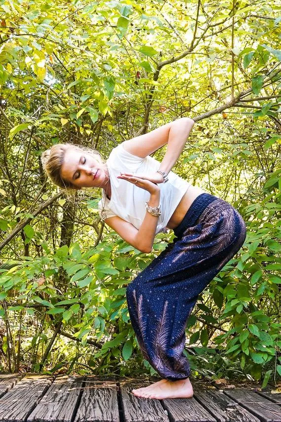 Blue Peacock Womens Boho Harem Pants