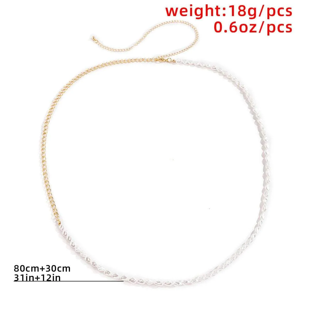 Chic Irregular Pearl Waist Chain