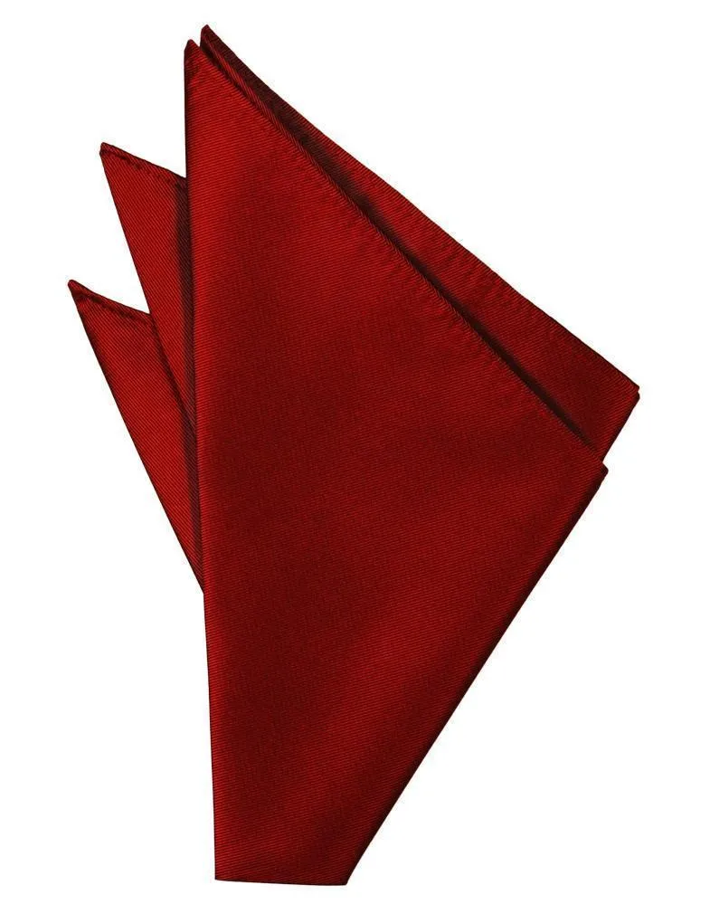 Claret Solid Twill Pocket Square