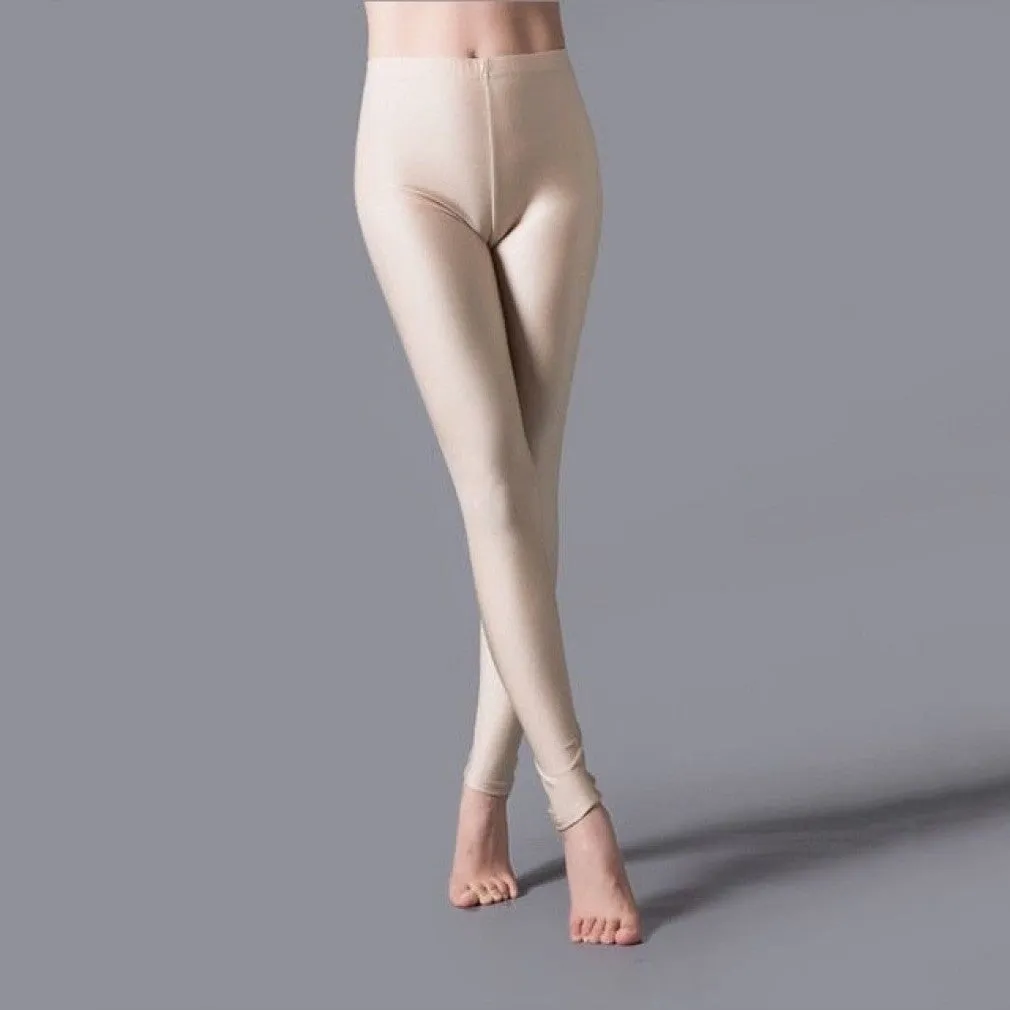 ContiNent 33 Women Shiny Pant Leggings Hot Selling Leggings Solid Color Fluorescent Spandex Elasticity Casual Trousers Shinny Legging