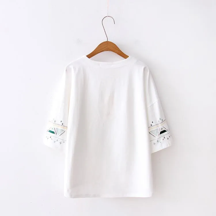 Cuff Embroidery Shirt