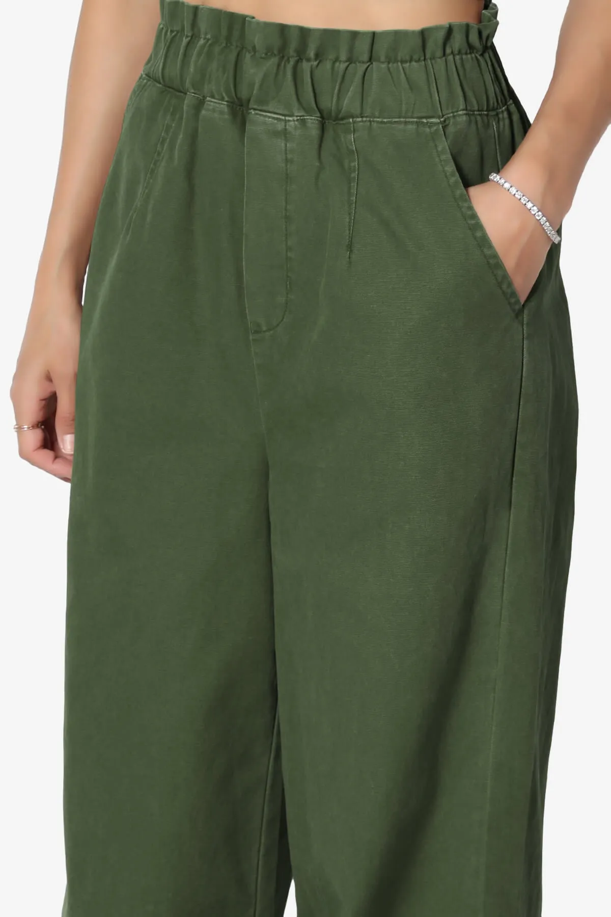 Fateful Twill High Waist Wide Leg Pants PLUS