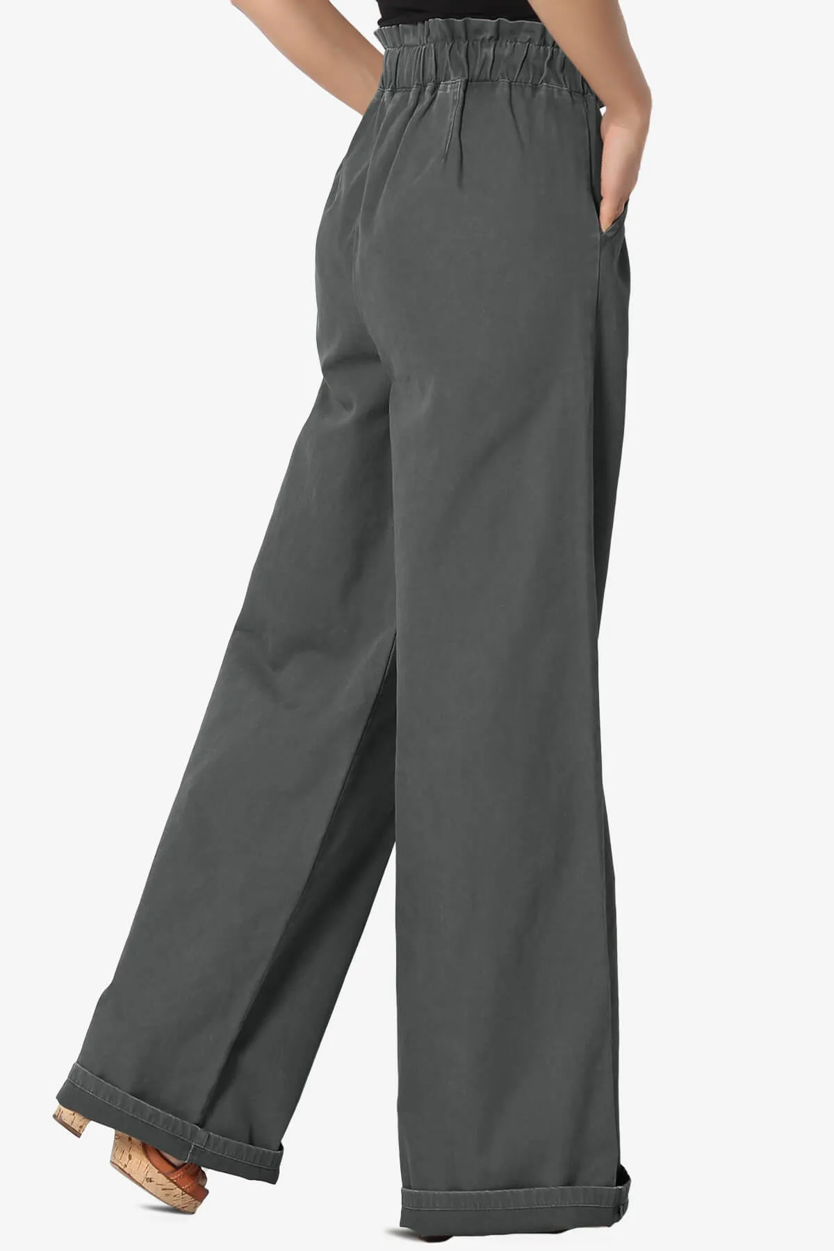 Fateful Twill High Waist Wide Leg Pants PLUS