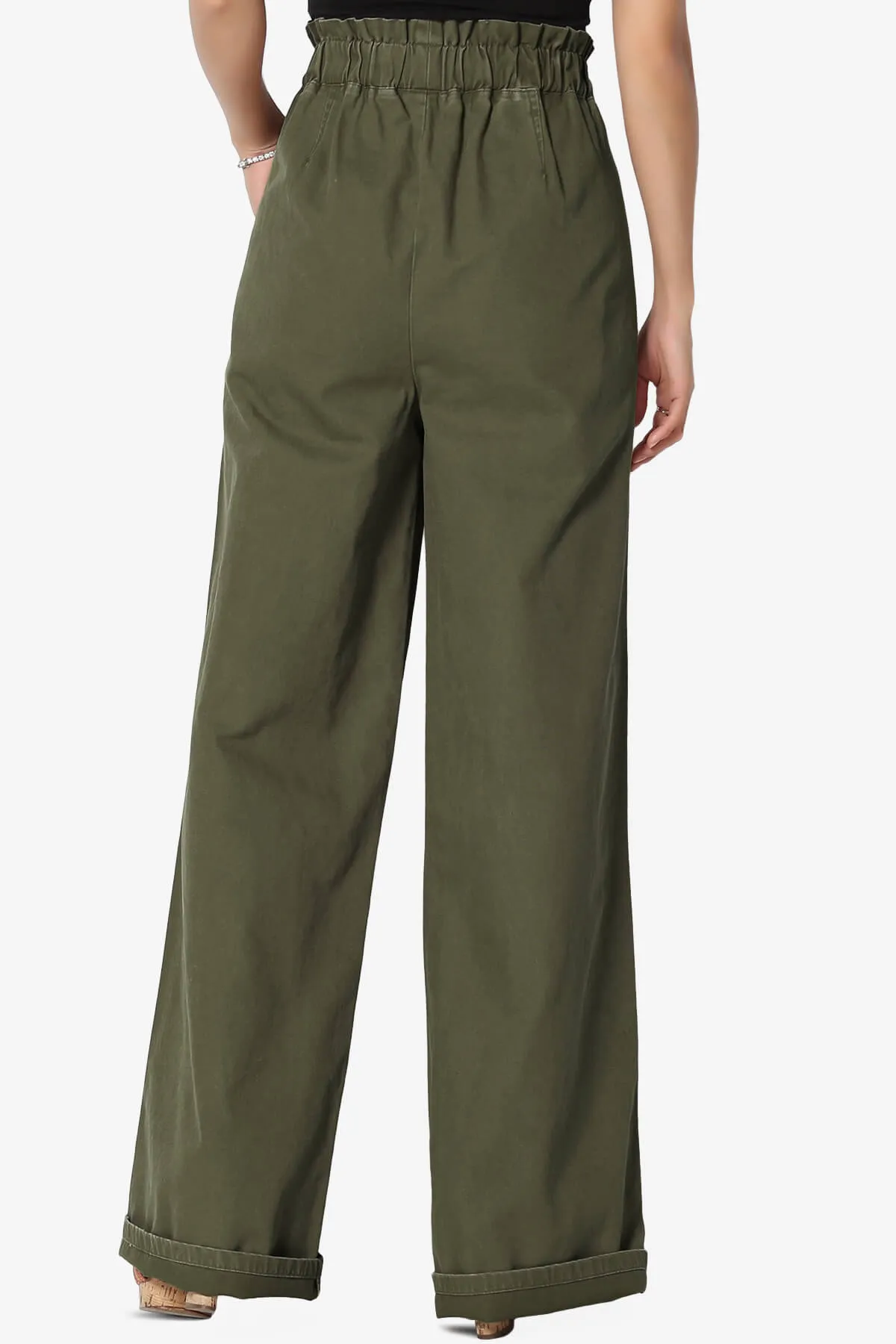 Fateful Twill High Waist Wide Leg Pants PLUS