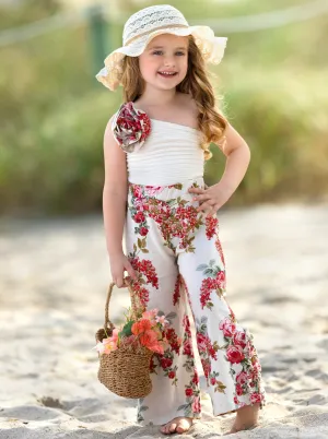 Garden Party One-Shoulder Top and Palazzo Pants Set