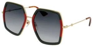 Gucci Sunglasses GG0106S Green Gold Grey Gradient Acetate Metal Japan Made