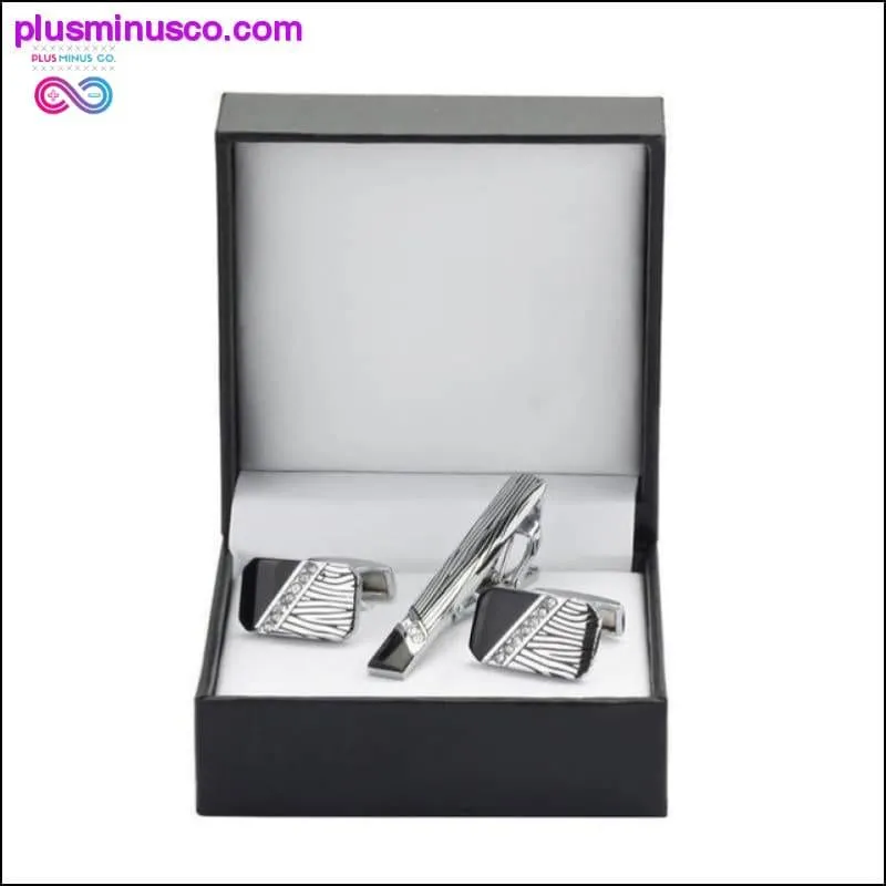 High Quality Luxury Tie Clip Round Cufflinks Gift Set