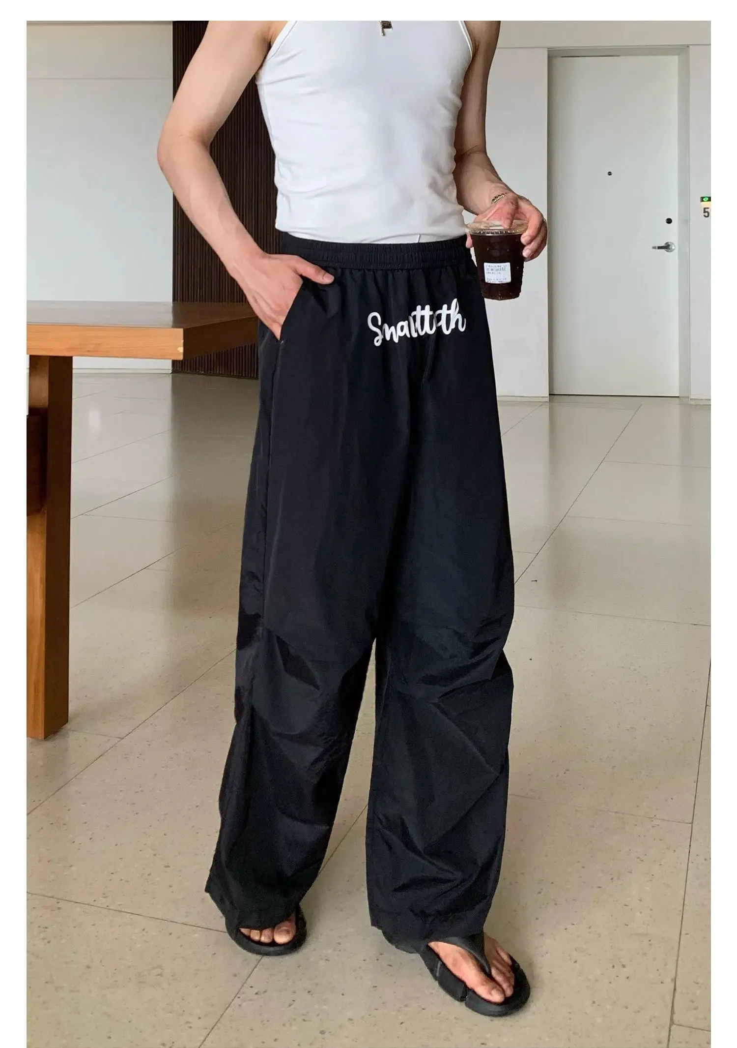 Hip Hop Letter Wide Leg Casual Pants