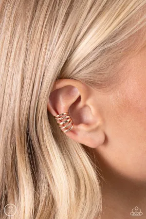 Paparazzi Flexible Fashion - Gold Cuff Earrings