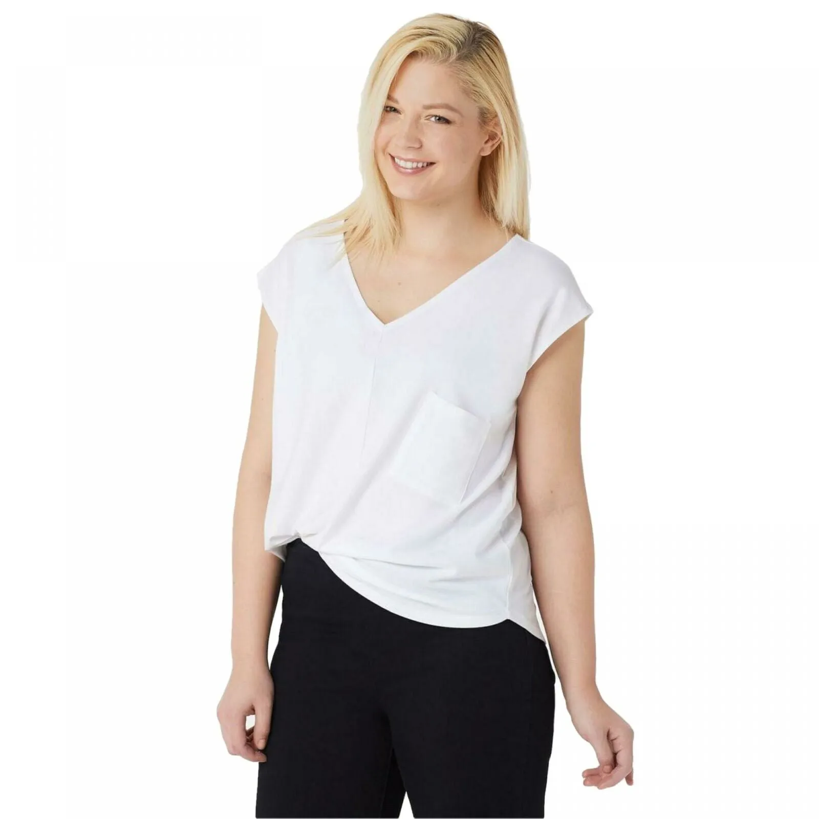 Rachel Hollis Plus Size Baseball Hem Knit Tank Top