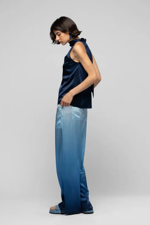 TAYMEE SILK TOP - MARINE