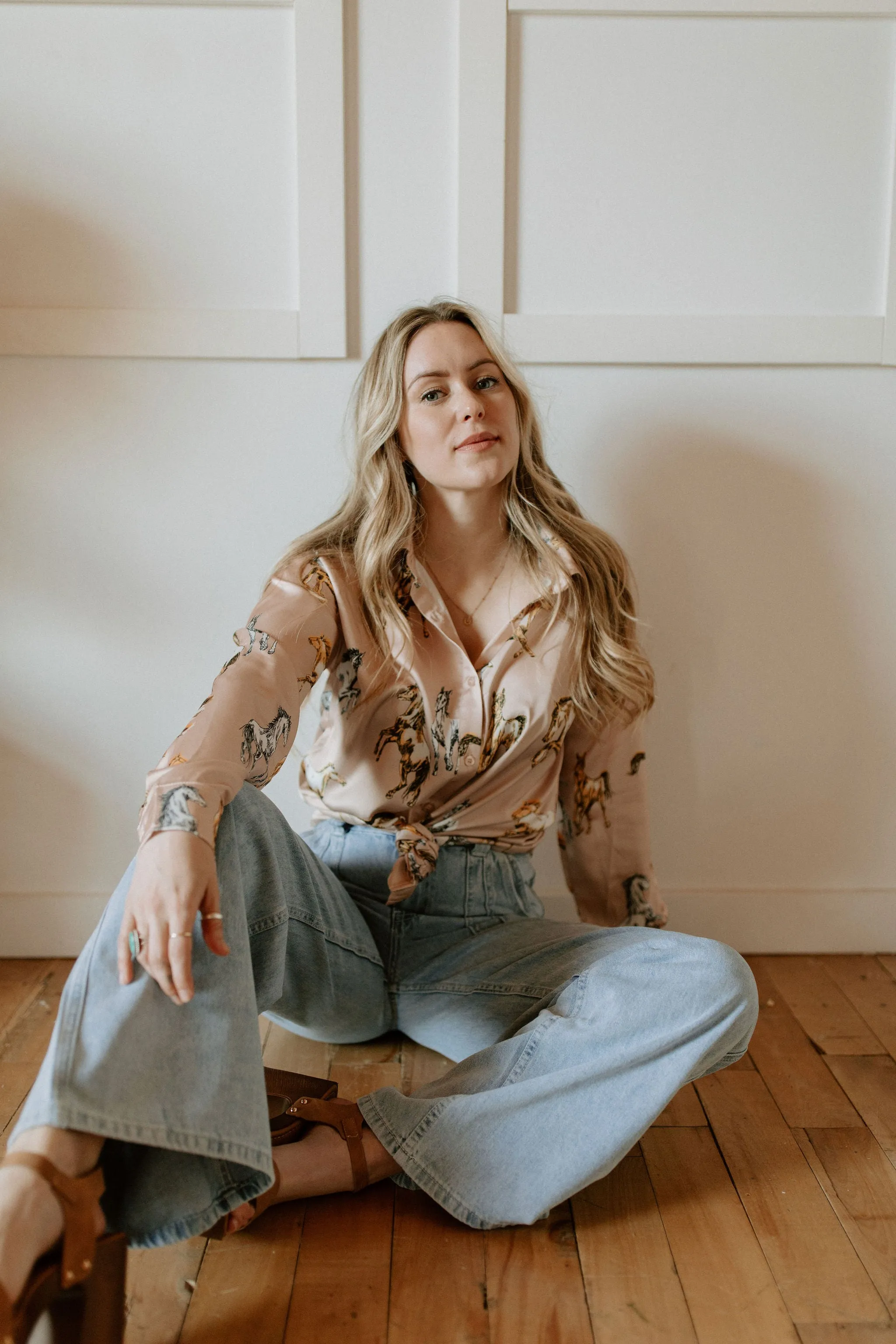 The Jones Wide Leg Denim Pants - Light Blue