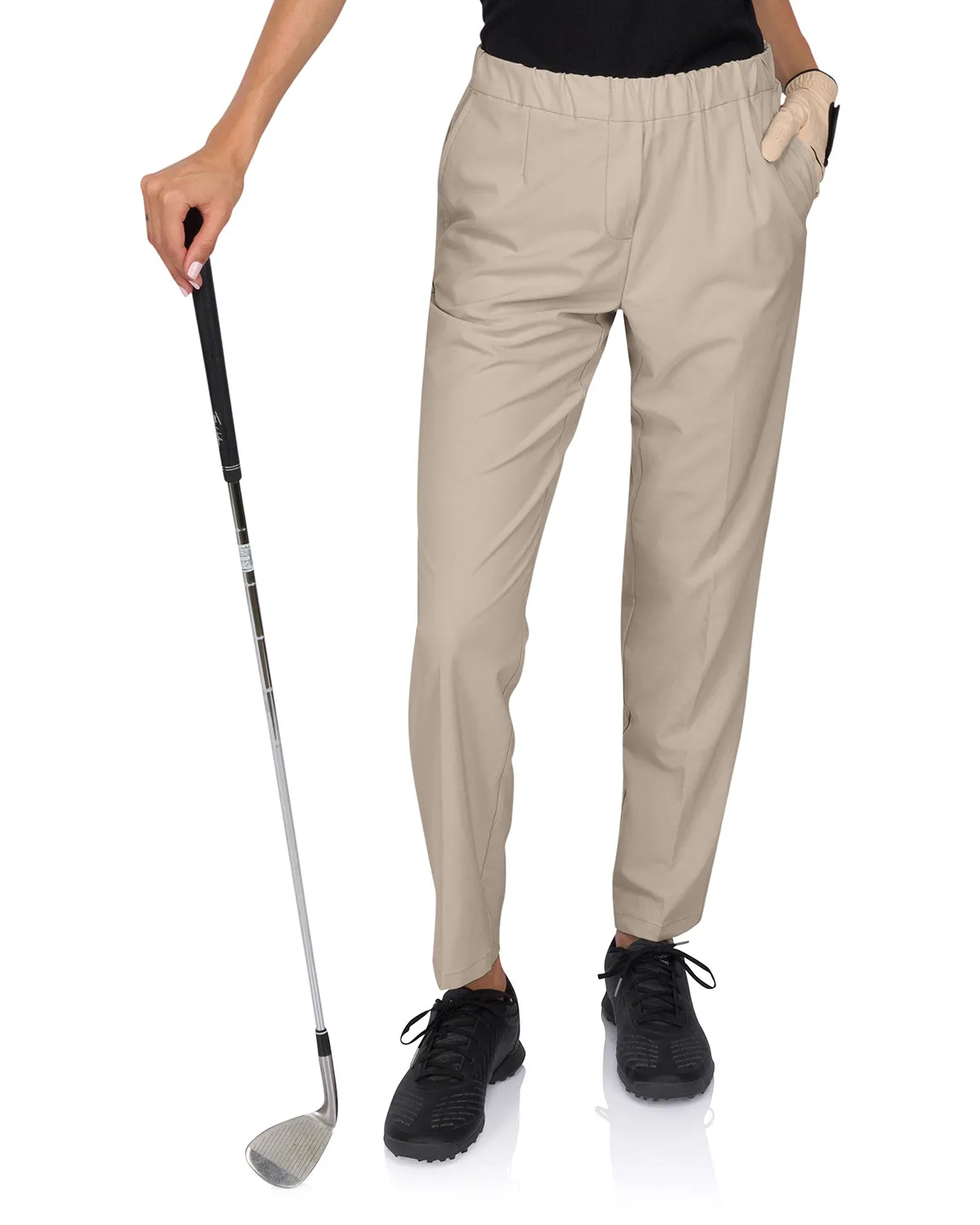 Three Sixty Six Women’s Golf Pants - Elastic Waistband, Breathable and Stretchy Quick Dry Material - Ankle Length Capris