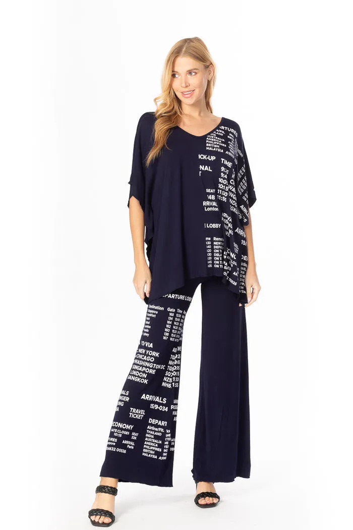 Travel V Neck Palazzo Set