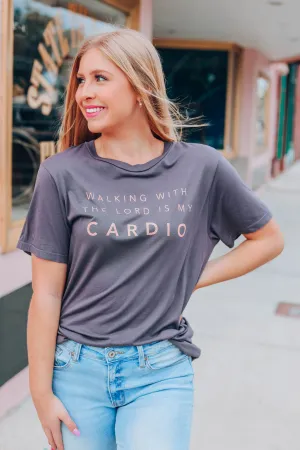 Walking With The Lord Graphic Tee  - Grey